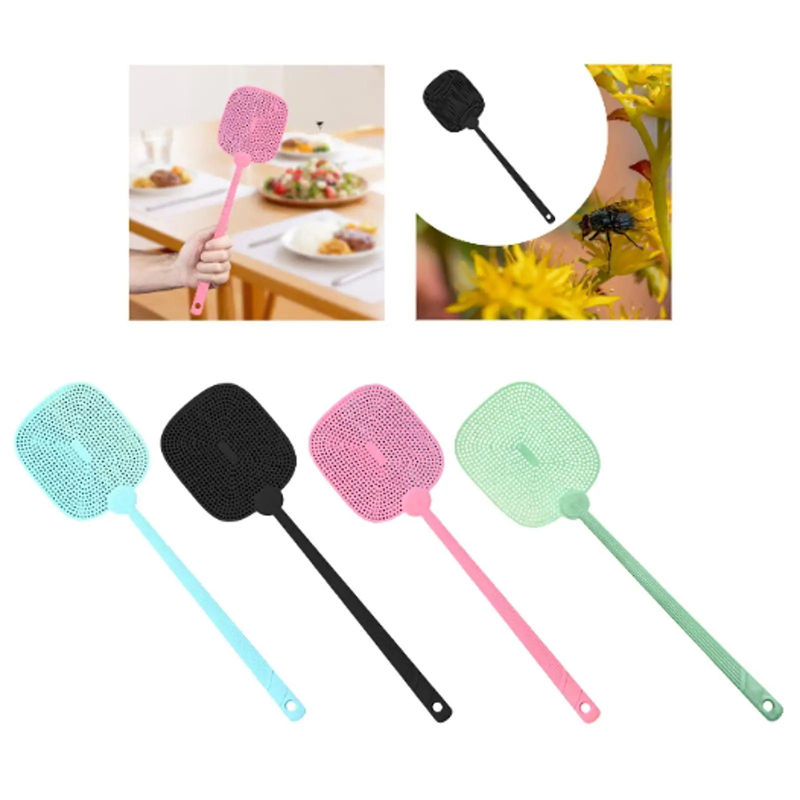 Manual Fly Swatter Portable with Hanging Hole for Outdoor Bedroom Household