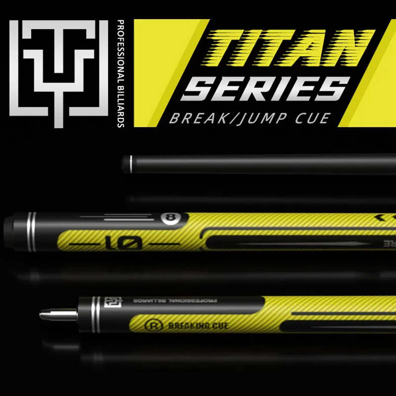Стержень из углеродного волокна Titan Series Punch Pool Cue Break Jump Cue, бильярдная палка, отличная наклейка, анальная профессиональная бирка 2023