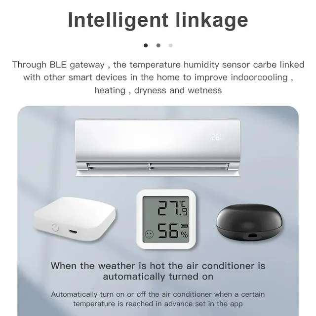 Mini Bluetooth Temperature Humidity Sensor with LCD Screen Smart Linkage Remote Control Thermometer Hygromet Alexa Google Voice 4