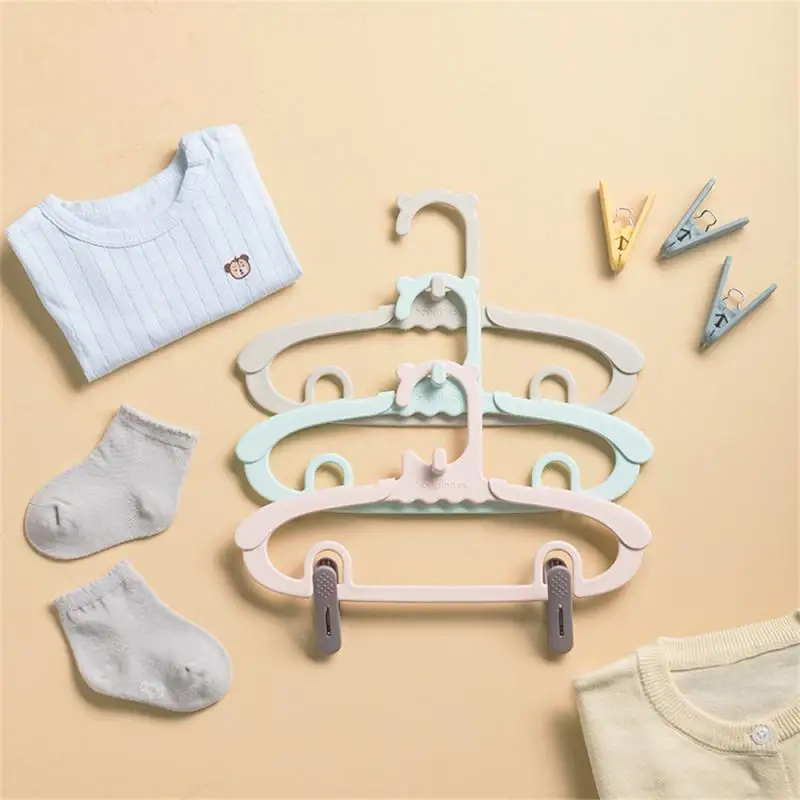 아동용 다기능 텔레스코픽 의류 랙, 미끄럼 방지, 자국 방지 의류 랙, 가정용 텔레스코픽 보관 건조 랙, , 10 개