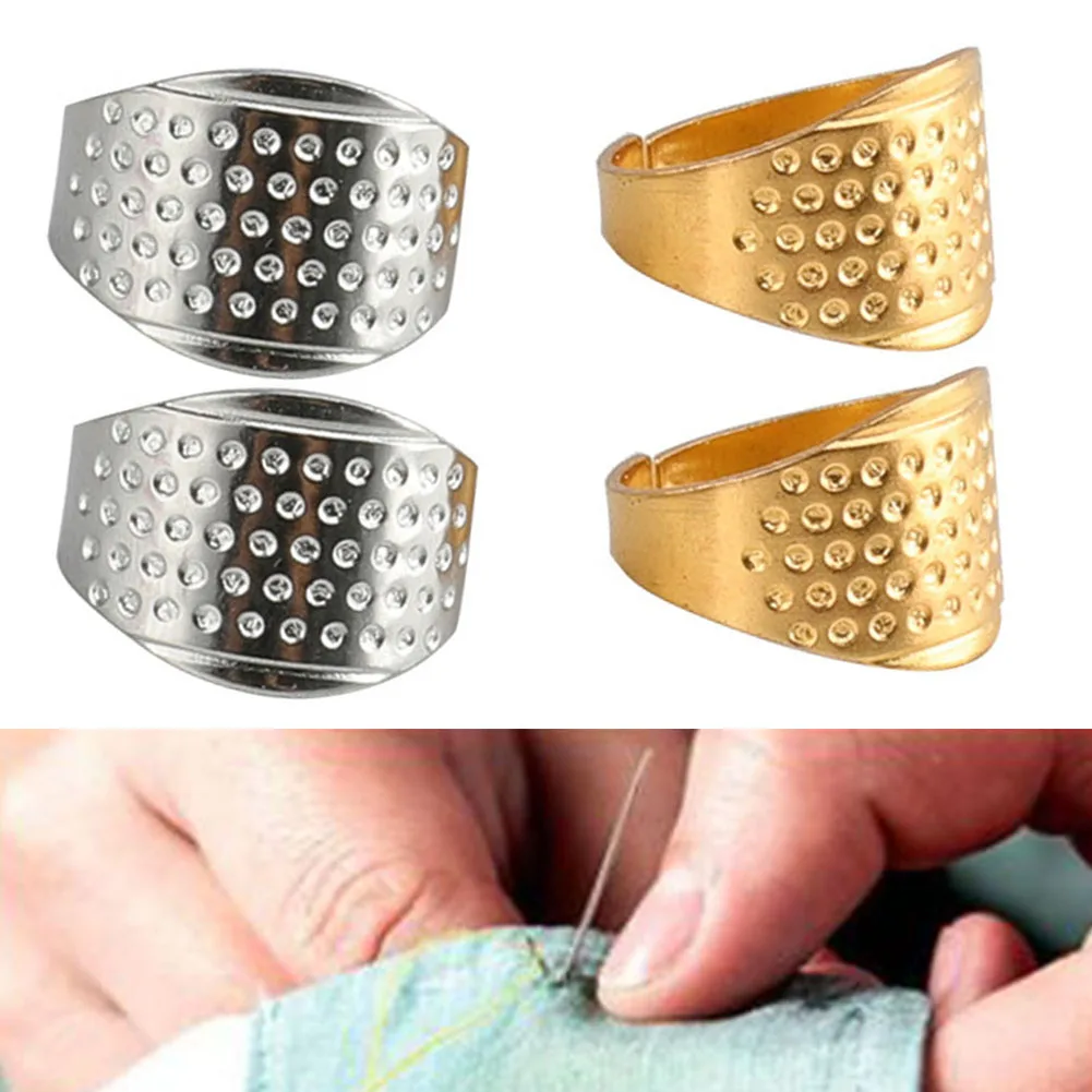 

4pcs Finger ProtectorThimble Ring Handworking Needle Thimble Needles Craft DIY Household Embroidery Sewing Tools Accessories