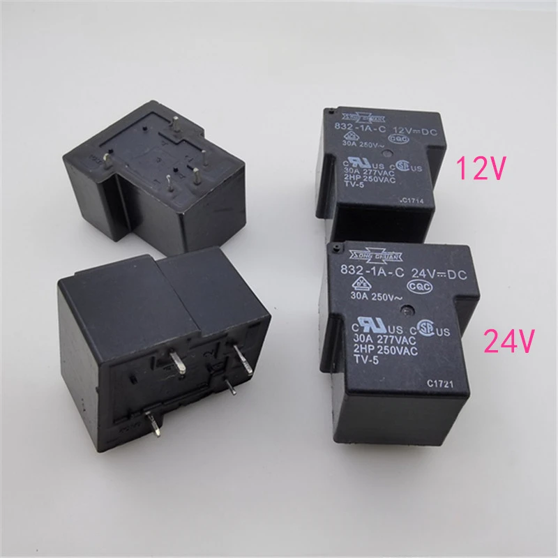 

(Совершенно новое) 1 шт./лот 100% оригинальное подлинное реле: 832-1A-C 12VDC 24VDC 5pins 30A