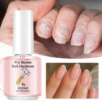 Liquido rinforzante per unghie da 16 ml, rinforza e protegge le unghie, ripara le superfici delle unghie danneggiate, migliora le unghie fragili e sottili, previene le screpolature, nutre il cucciole delle unghie, indurisce le unghie, essenziale per la cura quotidiana delle unghie, formato portatile, formula delicata senza formaldeide, migliora le unghie fragili e facilmente rotture, nutre il cucciole delle unghie in modo sano.