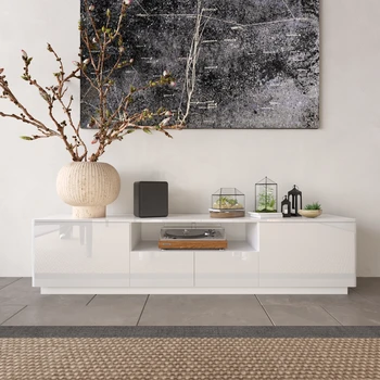 FUFU&GAGA Modern TV Stand with LED Light 1