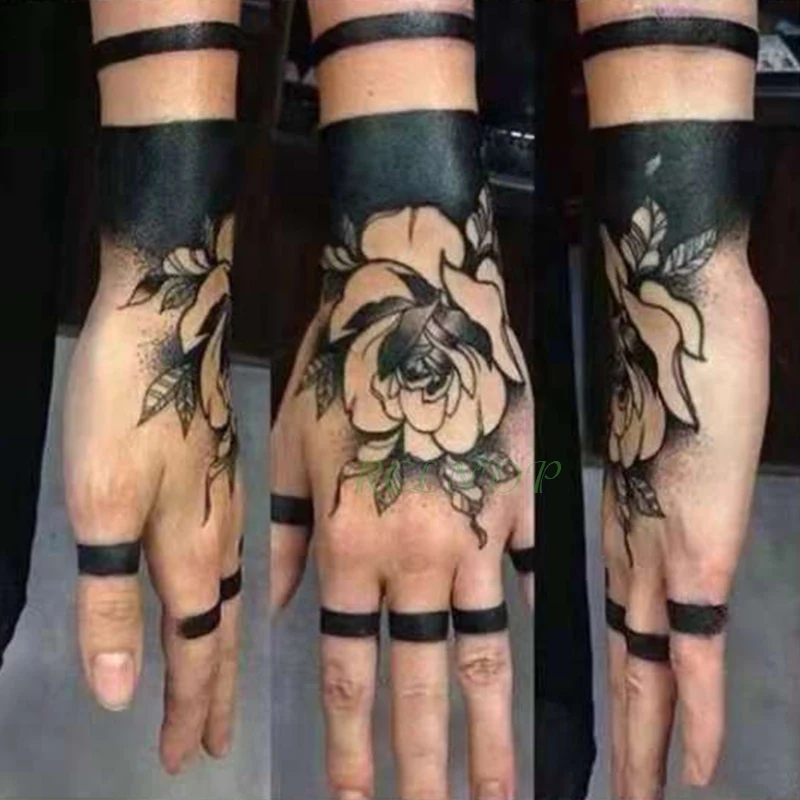 Waterproof Temporary Tattoo Sticker Rose Flower Hand back tatto Art  flash tatoo fake tattoos for women men 5
