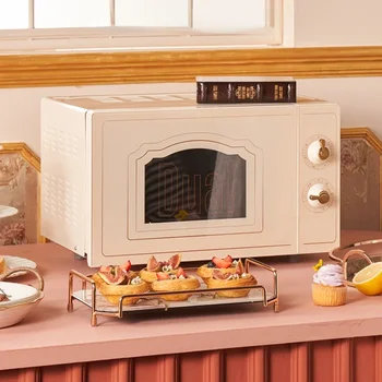 Microwave Oven Fan Small Capacity Oven Integrated Light Wave Stove Household Internet Celebrity Retro Smart Desktop Steam Oven 1