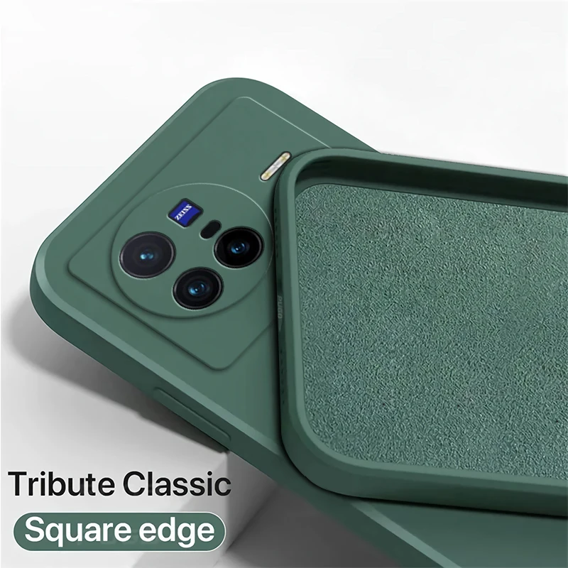 Premium Square Liquid Silicone Shockproof Phone Case - 360° Protective Cover