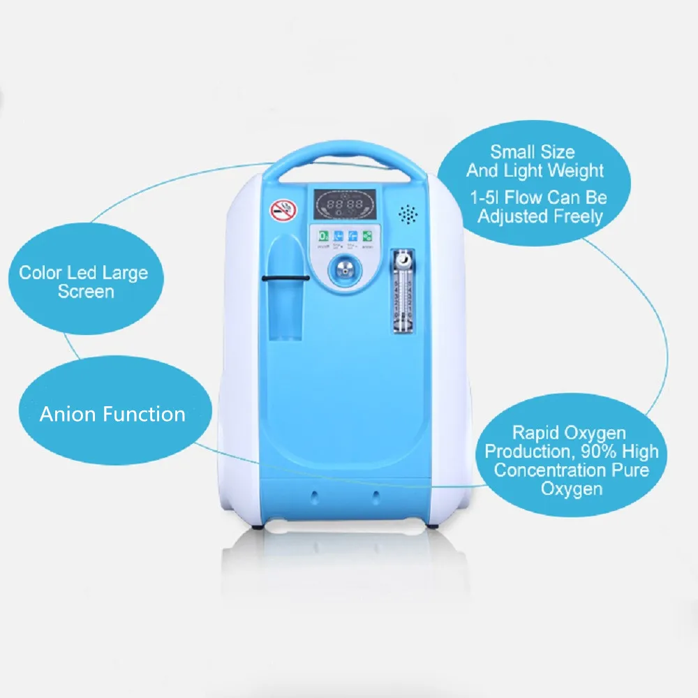 XGREEO Portable Oxygen Concentrator O2 making device Household Oxygen Generator 24hours Continuous Battery Bar