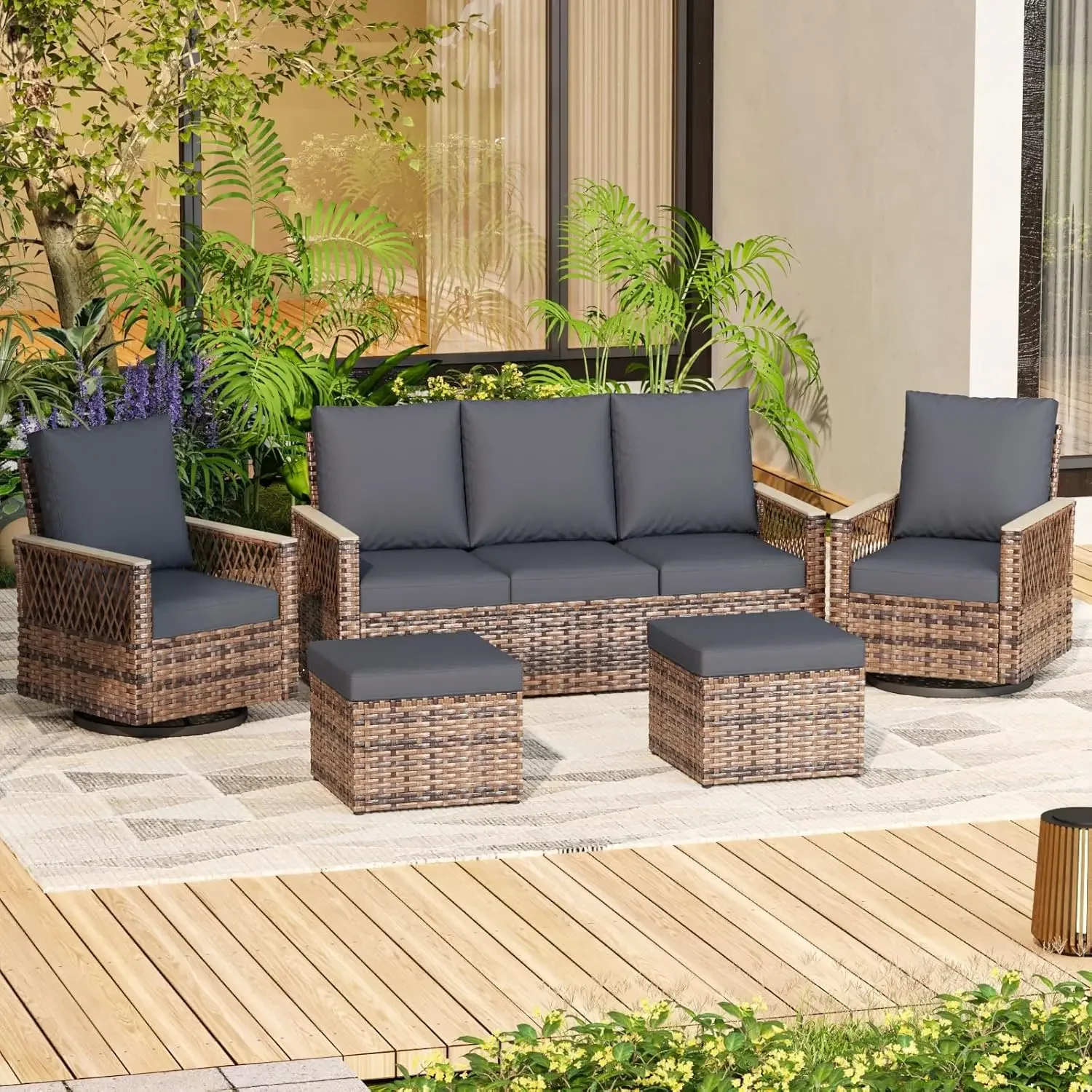5 Pieces Patio Furniture Set, 1