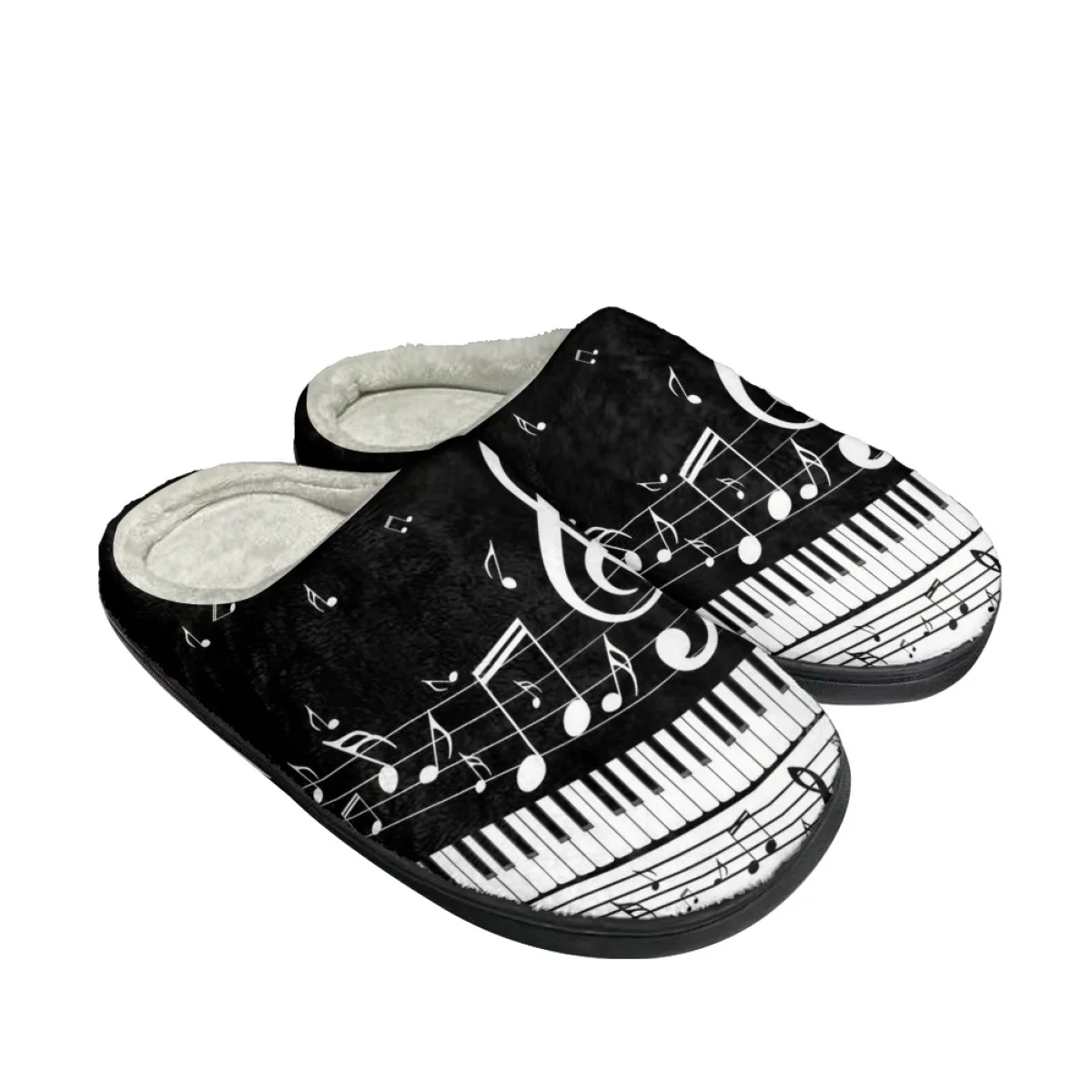 Music Notes Design Warm Winter House Slippers Casual Women Bedroom Cotton Slipper Comfortable Female Flats Floor Shoes Zapatos