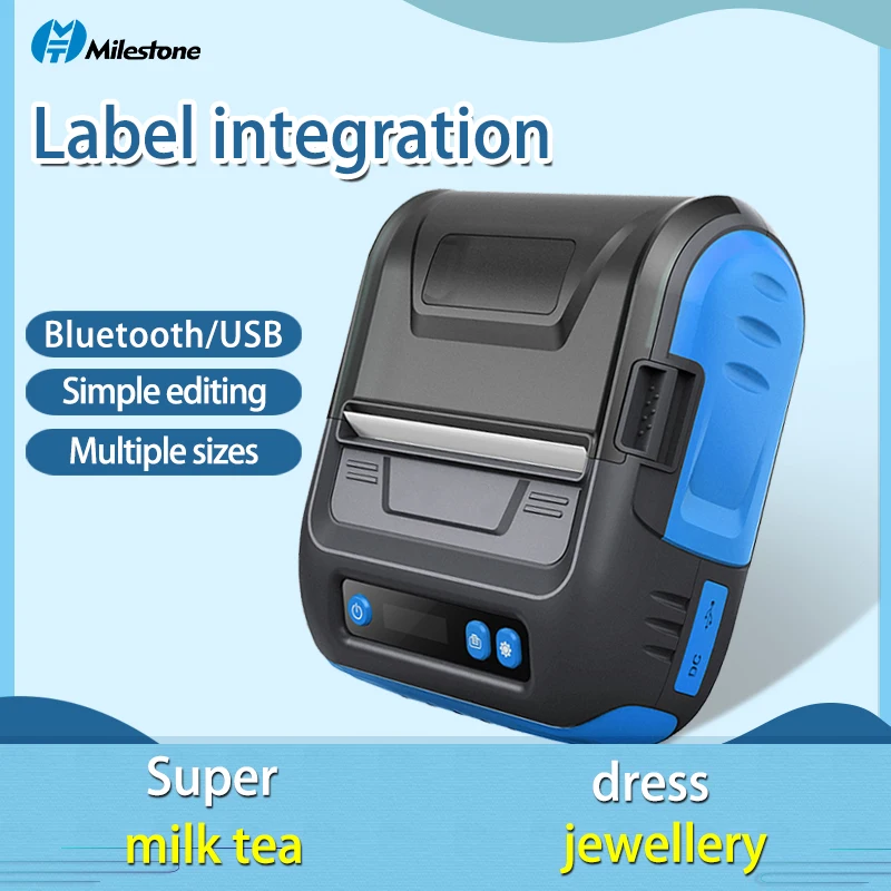 Milestone 80 mm 3inch Wireless Bluetooth Thermal Recemilestone 80 mm 3inch Wireless Bluetooth Thermal Receipt Printer Receipt Label Maker Portable Ipt Printer Receipt Label Maker Portable Sticker Printer Label Portable - Imagem 4