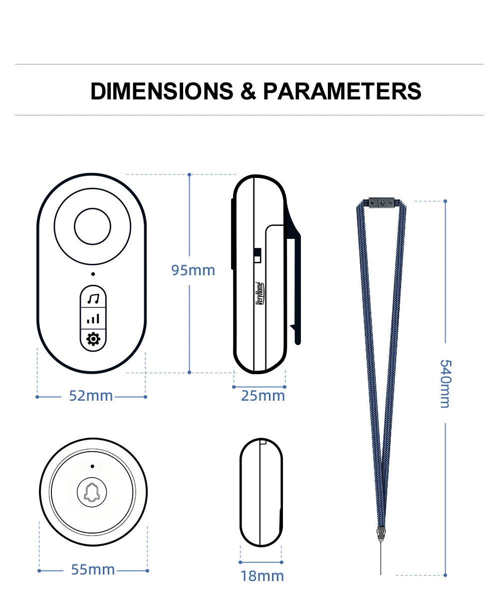 Wireless Caregiver Pager | 150m Long-Range SOS Home Alert System | EaseLiving