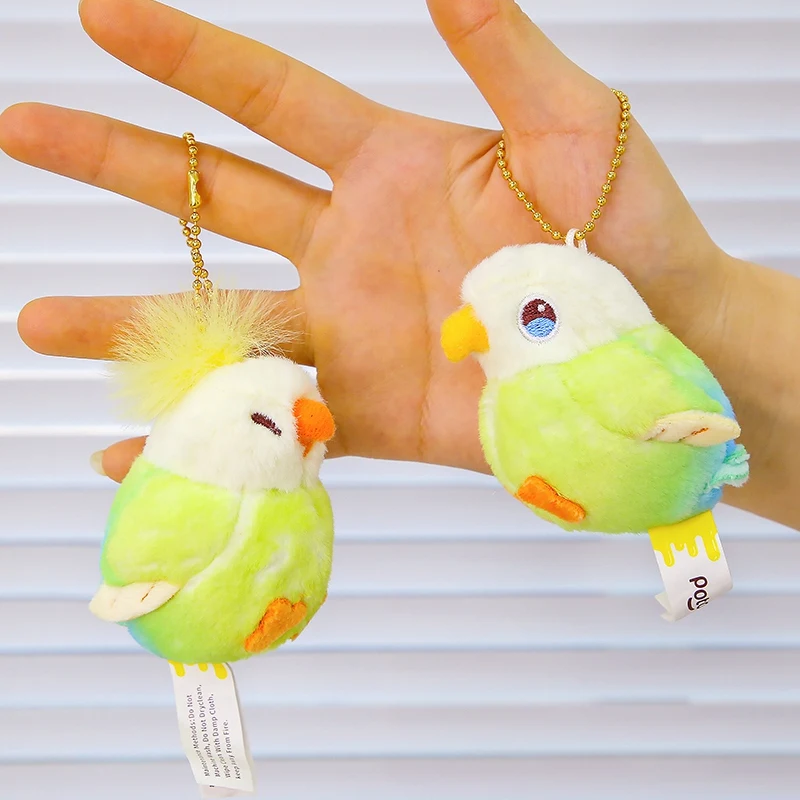 Kawaii Parrot Plush Stuffed Toys Love Bird Doll Couple Friend Pendant Keychain Birthday Gift For Kids Friends