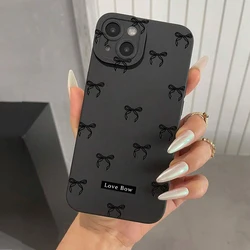 Elegant Black Bow Soft Silicone Phone Case Cover for S22 Plus (1)