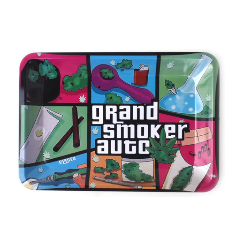 Storage Tray Rolling Metal Container Roller Trays Smoking Accessories With Kind Of Beauty Images 180*125mm