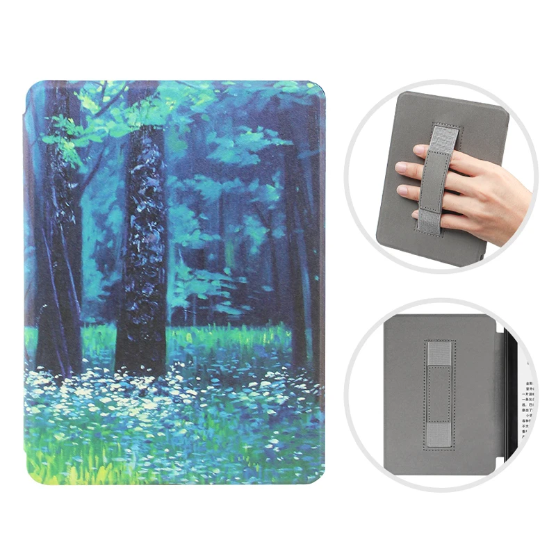 Premium Leather E-Reader Case with Screen Protector and Hand Strap, Auto Wake/Sleep Feature