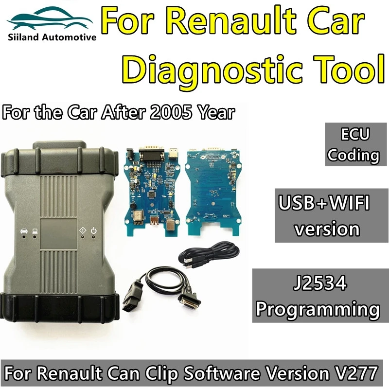 

Поддержка Wi-Fi, CAN CLIP Updated V227 для Renault Can Clip Диагностика и программирование, многоязычный сканер для Renault VCI