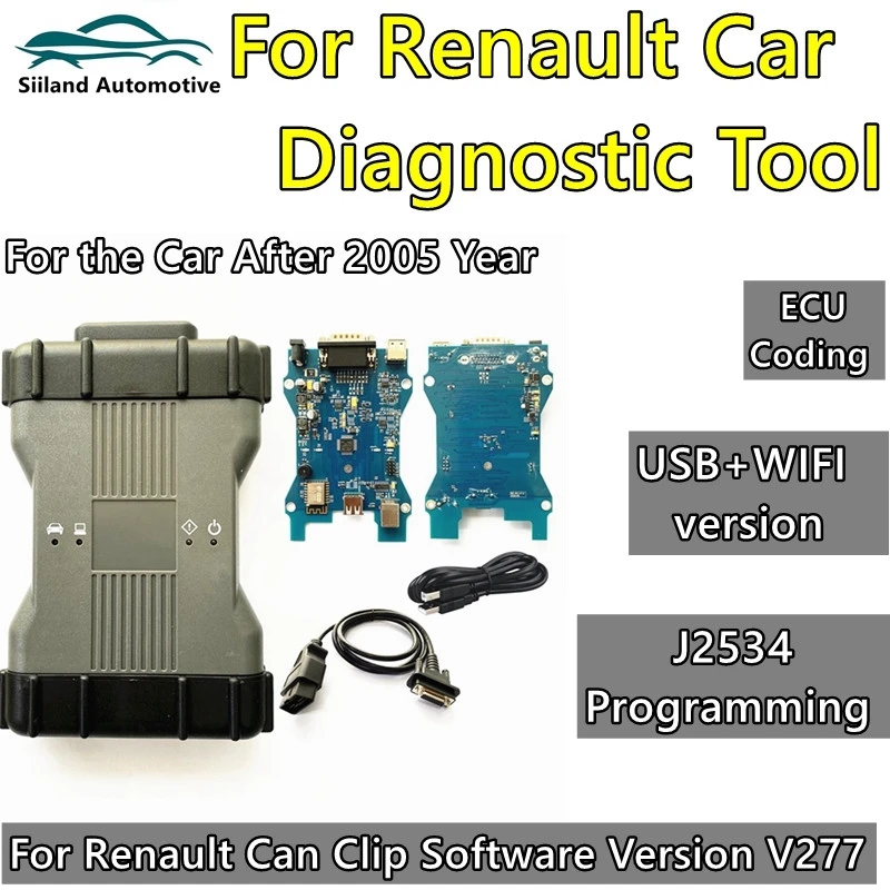High Quality v227 Renault CAN Clip Diagnostic Interface With DELL D630 or  Lenovo T410 Laptop Full