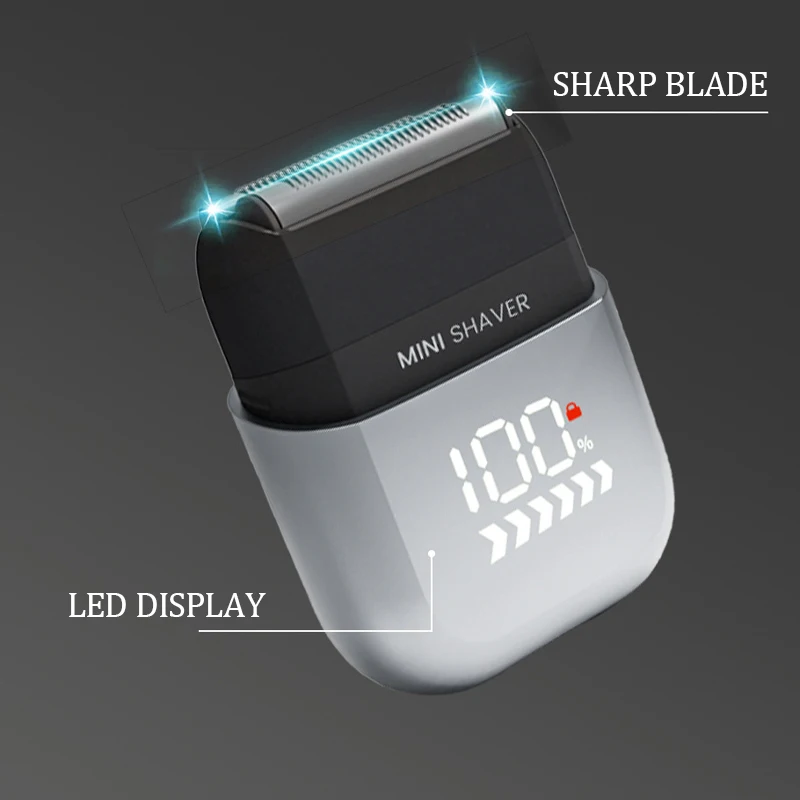 Kemei Electric Shaver Mini Portable Shaver Electric Razor Men USB Rechargeable Waterproof Travel Office km-t20