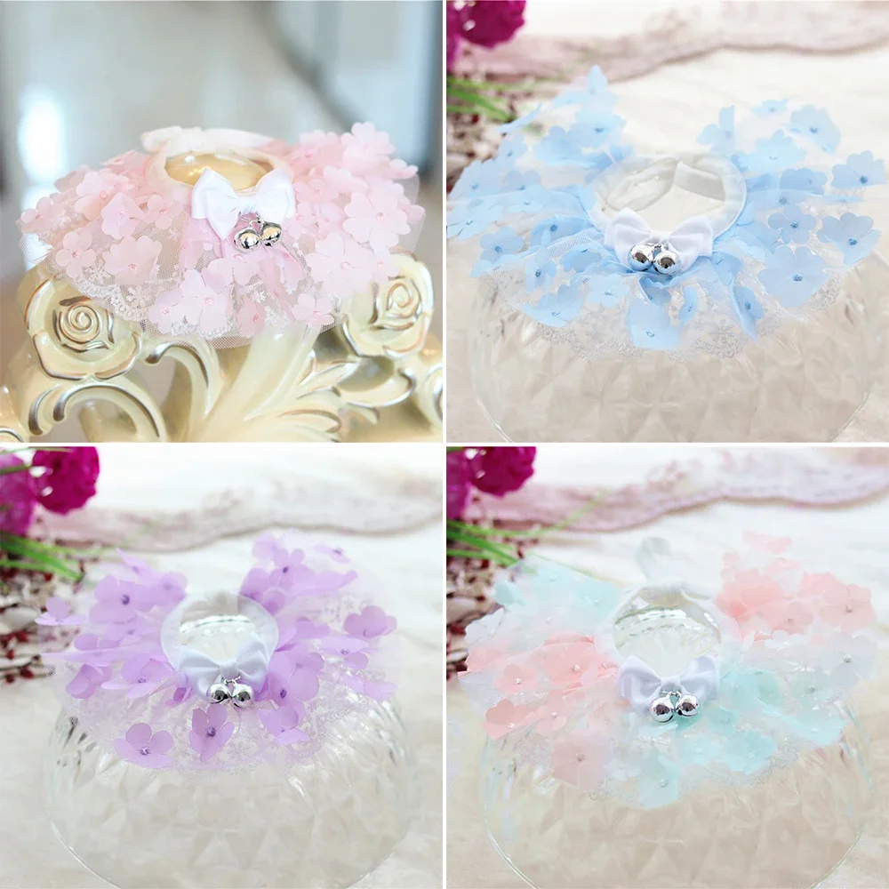 Tulle Dog Bandana Sweet Printed Soft Collar for Dog Pet Supplies Cat Scarf Collar for Chihuahua Puppy Pet Neckerchief Bichon