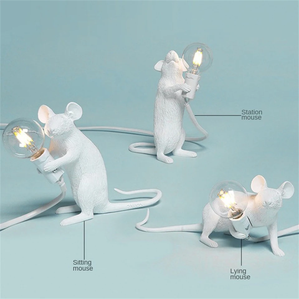 Dropshipping Nordic Home Room Mouse LED Table Lamp Modern Style Desktop Bedside Table Lights Home Room Decor Lighting Desk Lamp 2