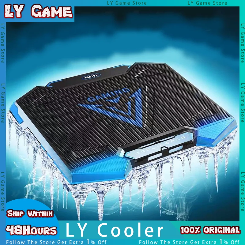 

Laptop Cooler Laptop Stand Cooling Pad Multi-speed Adjustable 17.3 inch Double USB Strong Cooling 5 Fans Mute Design Customized