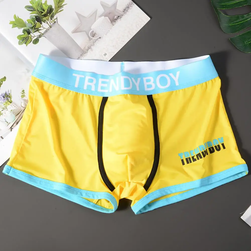 

Ice Silk Men Boxers Breathable Stretchy Men's Boxers with Cooling Ice Silk Fabric U Convex Design for Comfortable Underwear