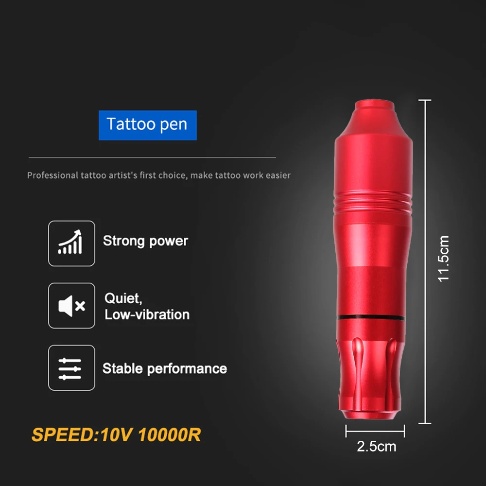 Tattoo Supplies Tattoo Kit Tattoo Pen Tattoo Motor Professional Rotary Tattoo Machine Pen Liner Shader Tattoo Cartridge Machine Powerful Motor 10000RPM Accessories Supplies