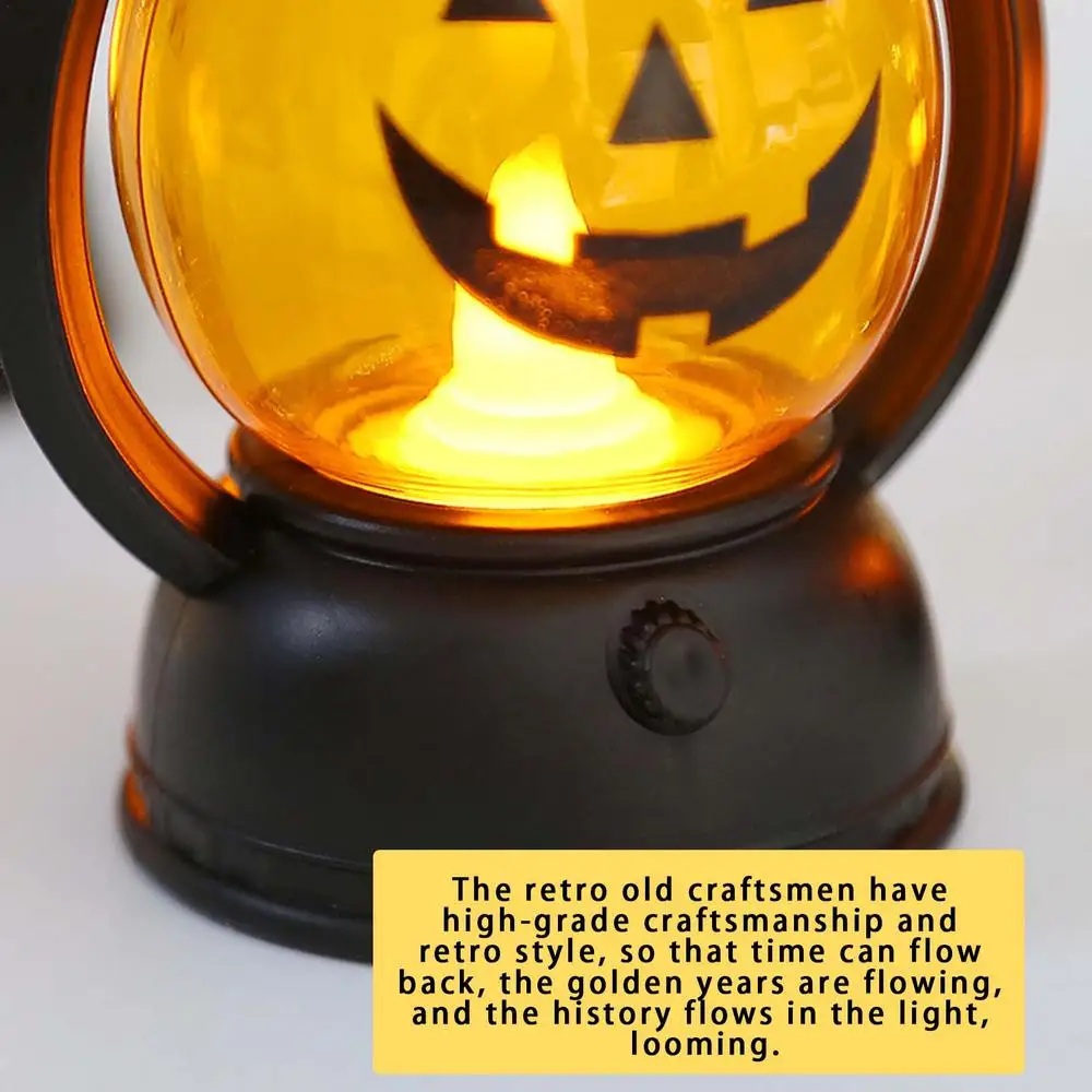 2023 Halloween LED Hanging Pumpkin Lantern Light Ghost Lamp Candle Light Retro Halloween Party Home Decoration