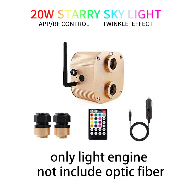 20W Twinkle Star Ry Sky Light Car Star Lampada Da Tetto Lampada A Led A Fibra Ottica Atmosfera Luce Soffitto Decor Accessori Auto