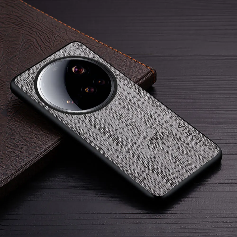 Luxury Bamboo Wood Pattern Leather Case Cover