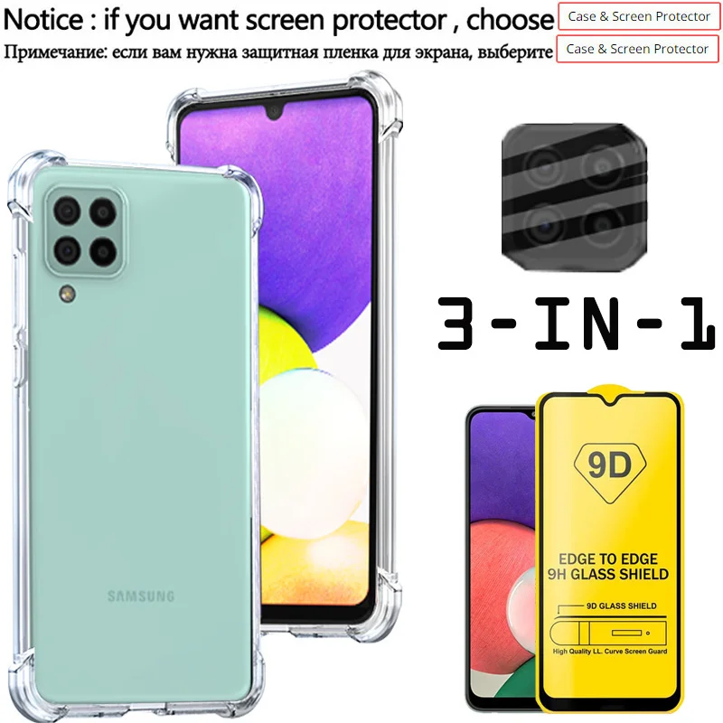 Samsung A 54, A34 Custodia Per Samsung A54 A22 4G Pellicola Vetro Temperato Samsung Galaxy A54 Custodia E Pellicola Vetro Samsung A53 Cover Samsung A2