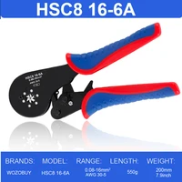 Outil de sertissage de virole HSC8 16-6A, Mini pince à bornes tubulaires pour bornes de grande taille, pinces électriques 0.08-16mm2/30-5AWG 3