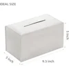 Tissue Box Cover PU Leather Rectangular Tissue Box Case Organizer Holder for Vanity Countertop, Night Stands, Livingroom, Office 2