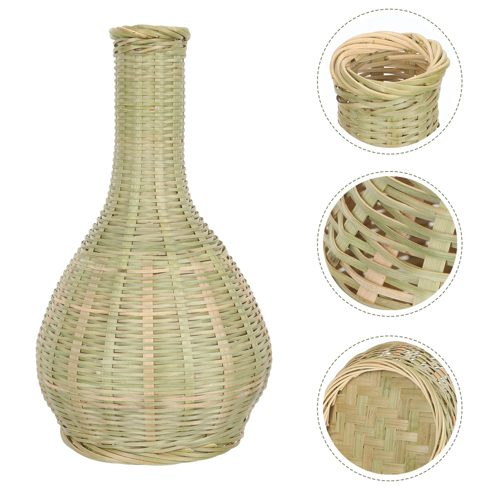 

Vase Bamboo Pots For Plants Woven Flower Container Elegant Chinese Style Vaseative Basket for Plant Farmhouse