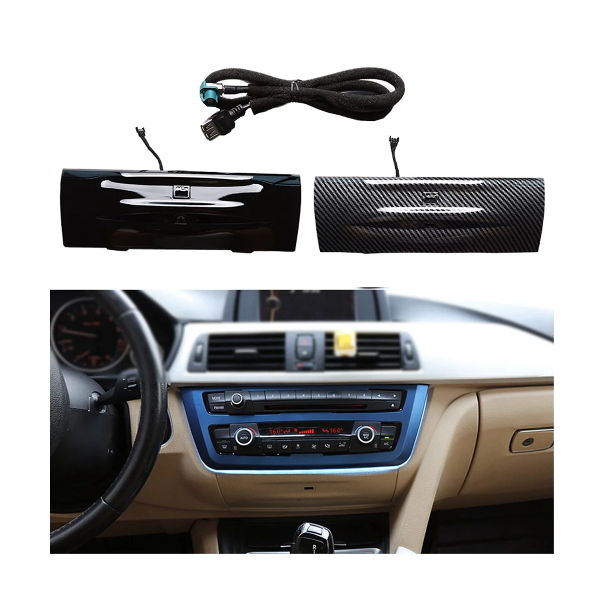 

Автомобильная сигарета из углеродного волокна, лампа атмосферного освещения, 9 цветов, крышка приборной панели для BMW 3 /GT/4-Series F30 F32 F34 F36 2012-2019