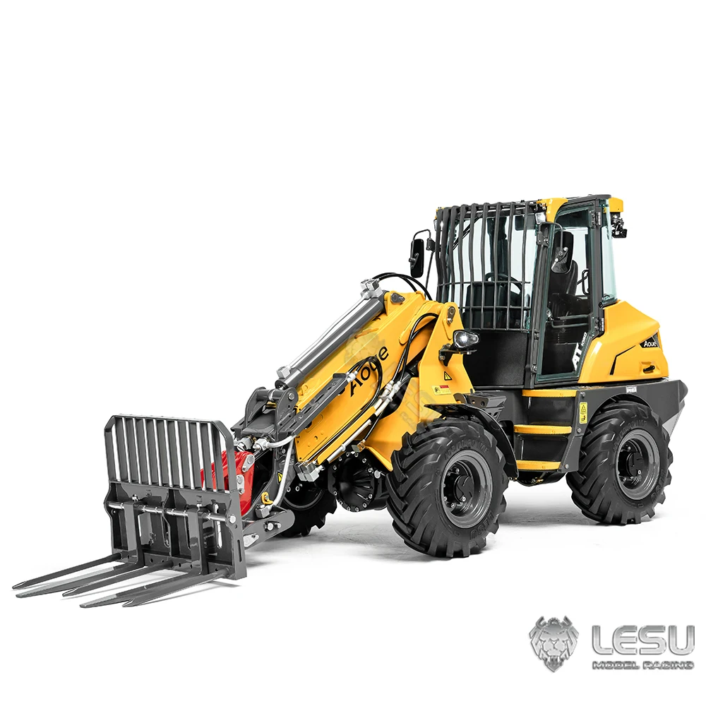 US Stock LESU AT1050 RC Hydraulic Loader 1/14 Metal Telescopic Arm Fork Painted Assembled Car Model With Light Sound Set TH23755 2