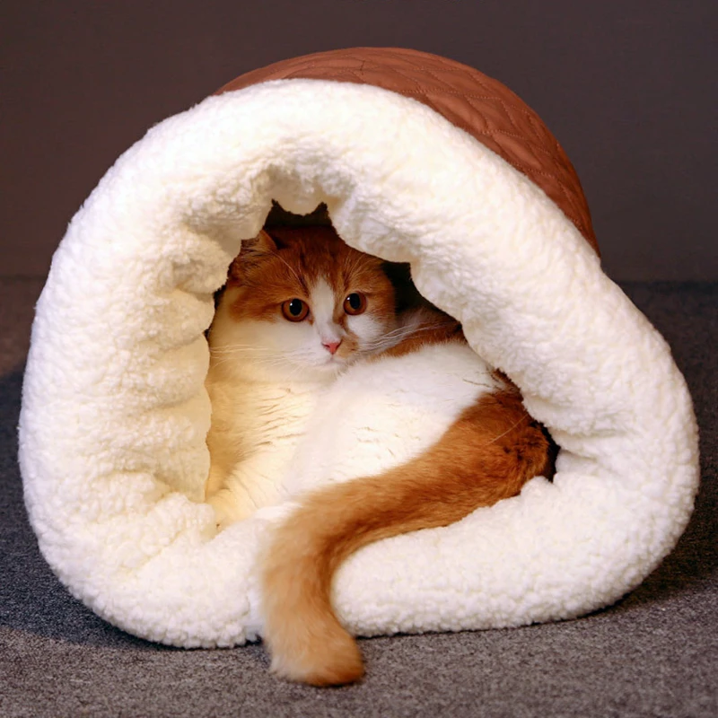 Warm Deep Cat Litter Winter Comfort Bed For Cats Fully Enclosed Cat