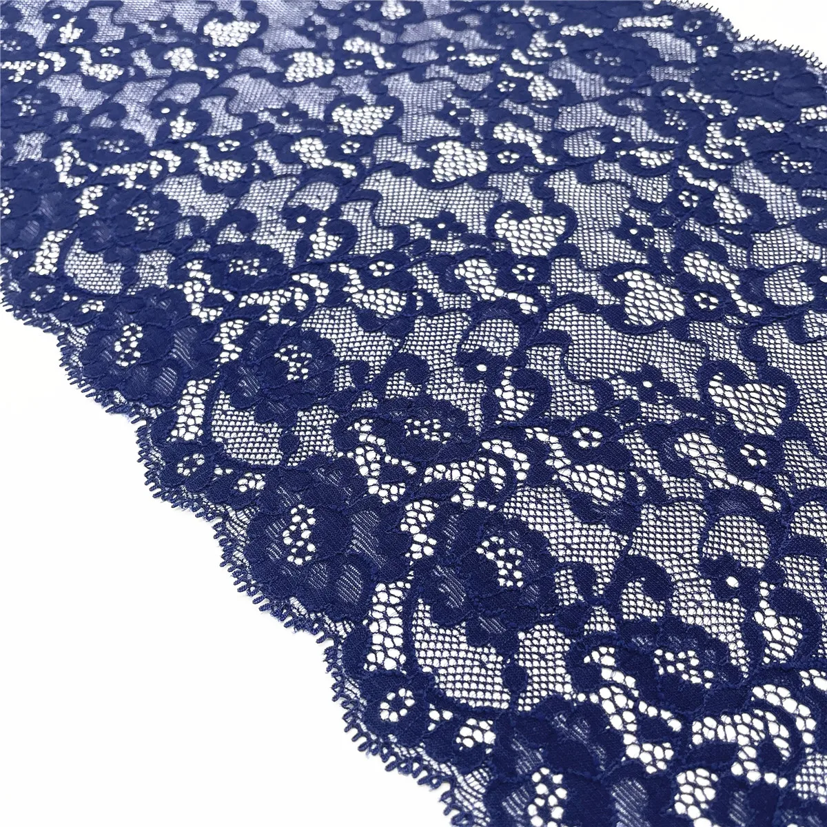 3y/lot Width 22.50cm Navy Blue Elastic Stretch Lace Trim 3