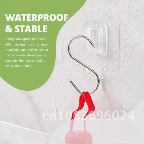 

Transparent Sticker Hook Double Sided Adhesive Wall Hooks for Household Bathroom Home Seamless Anti-slip Hooks Organizer