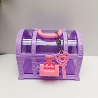 Mini Rose Jewelry Box Girls Jewelry Box with Lock Treasure Chest Shape Storage Case Container for Trinket Gifts Pretend Kids Toy 2