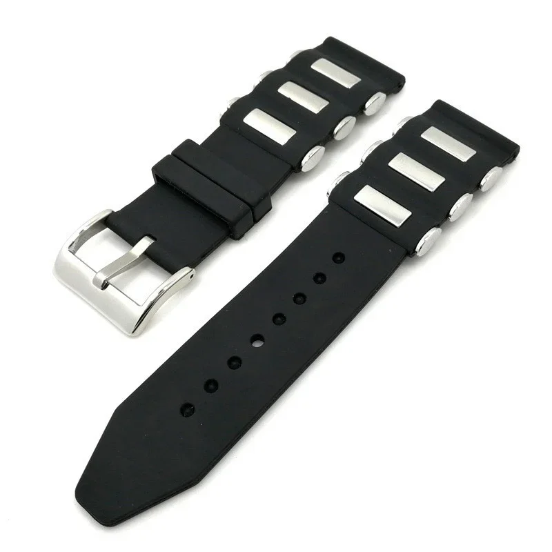 Metallic Grain Silicone Sports Watch Band – Premium Rubber Strap