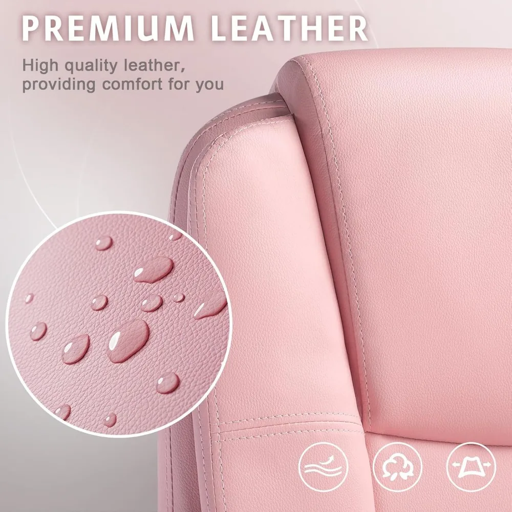 Office Desk Chair, Big and Tall High Back Managerial Executive Computer Chair, Ergonomic Height Adjustable PU Leather 5