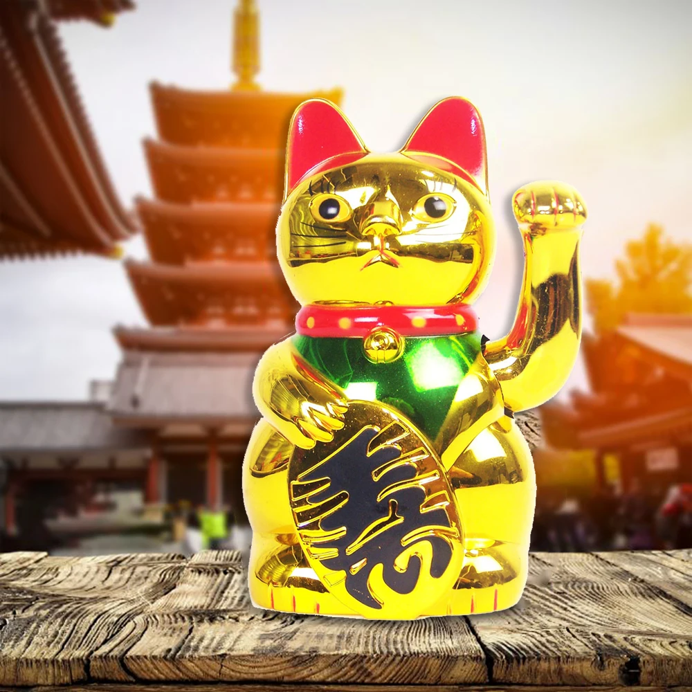 Oro Feng Shui Soldi Gatto Maneki Neko Beckgging Gatto Giapponese Fortunato Ricchezza Gatto Braccio Ondeggiante Gatto Per Regali Creativi Room Table De