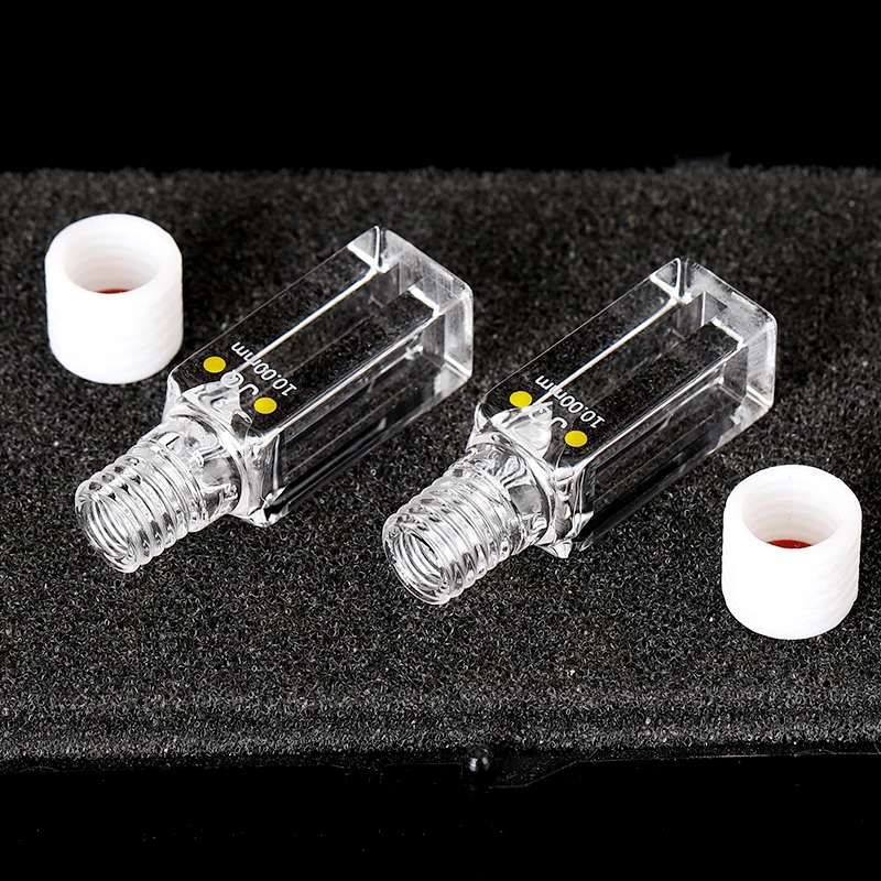 나사 캡이 있는 석영 큐벳 셀, 10mm, 350ul, 400ul, 600ul, 슬릿 1, 2, 3mm