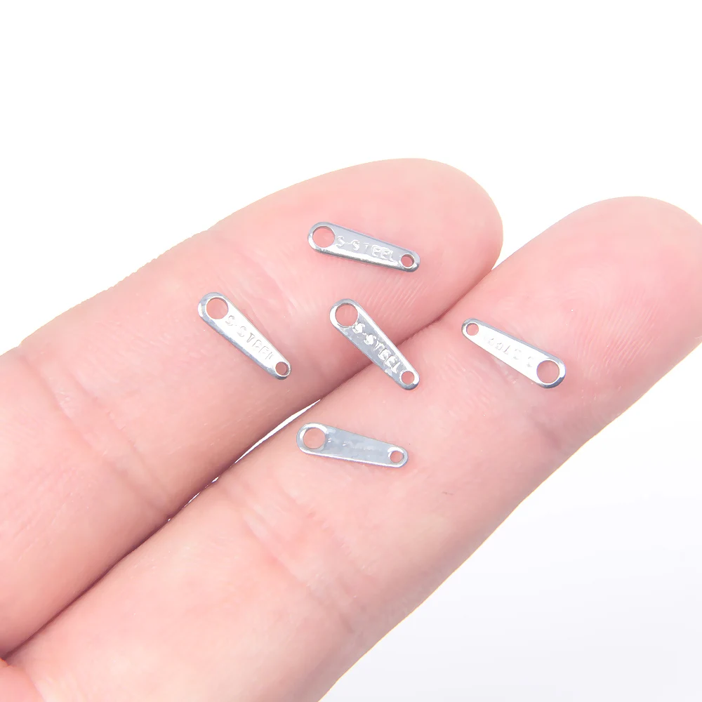 50 Stück Edelstahl Small End Tail Charm Anhänger Halskette Verlängerungskette Charms für DIY Schmuckherstellung Bastelzubehör – Detail 12