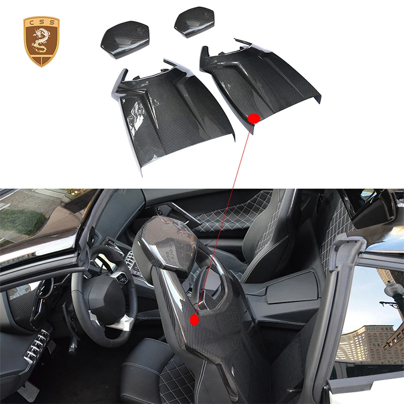 LP700 LP720 LP750 OEM 스타일 카시트 백 Lamborghini Aventador 용 고품질 건식 탄소 섬유 시트 백 보호 커버