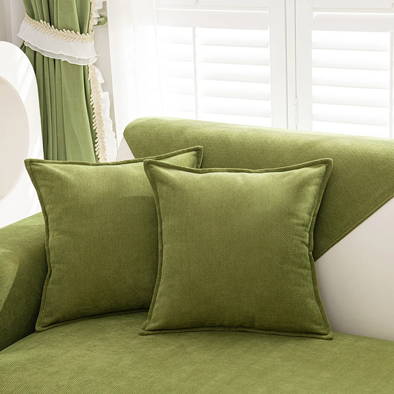 Waterproof Sofa Cover Chenille Sofa Towel Solid Color Living Room Sofa Cushion Non-Slip Sofa Cushion Armrest Combination Covers 4