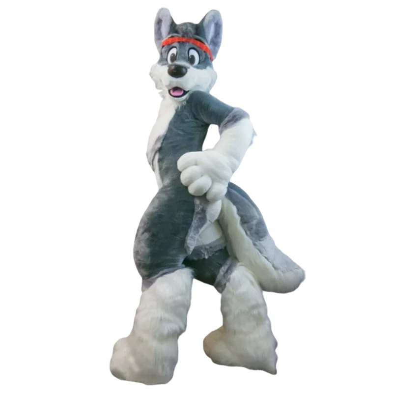 

Husky Dog Gray Fursuit Mascot Furry Suits Cosplay Game Fancy Dress Christmas Adult Size Birthday Suit For Adult