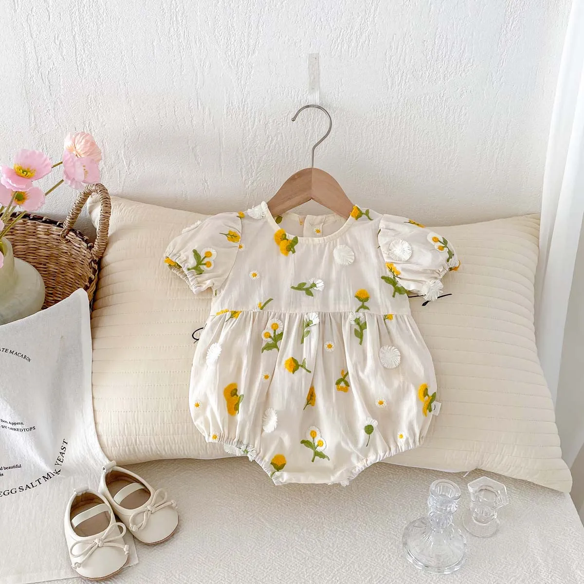 Summer Baby Girl Embroidered Floral Jumpsuit